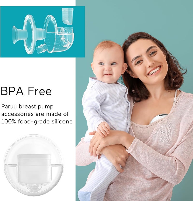 Paruu P10 Full Set Collector Cup, Original Breast Pump Parts, Wearable Breast Pump Replacement Accessories, 1 Set - Image 2